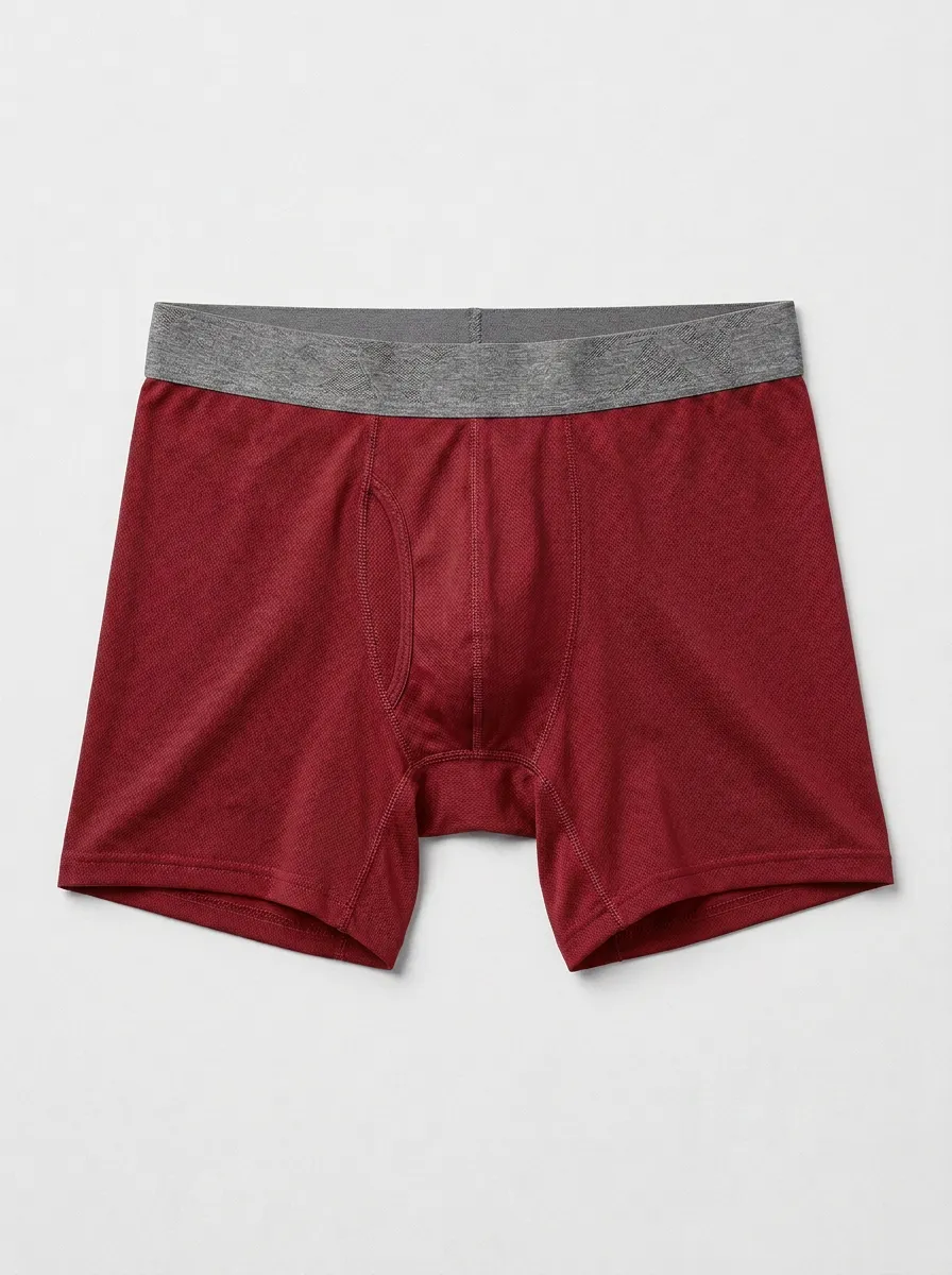 Men's Solid Grey Athletic Printed Boxer Briefs