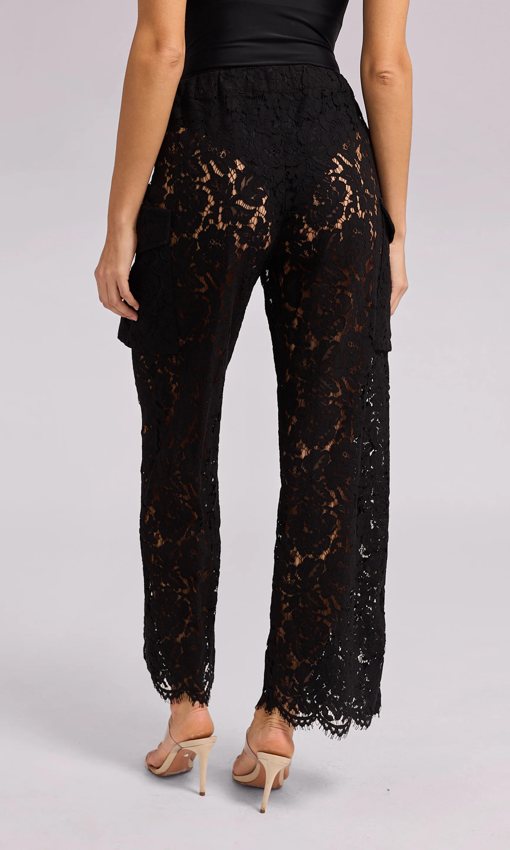 Black Lace Cargo Pant