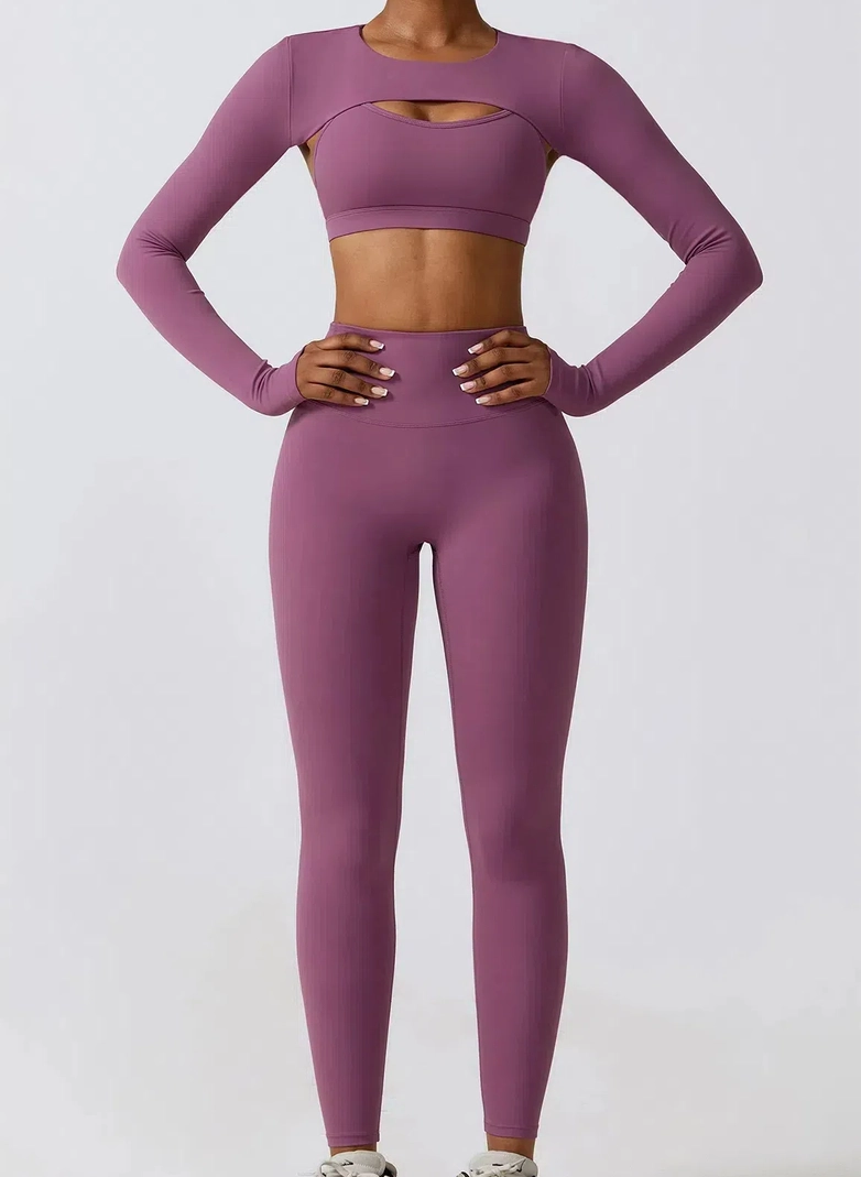 Cross Back Long Sleeve Active Set