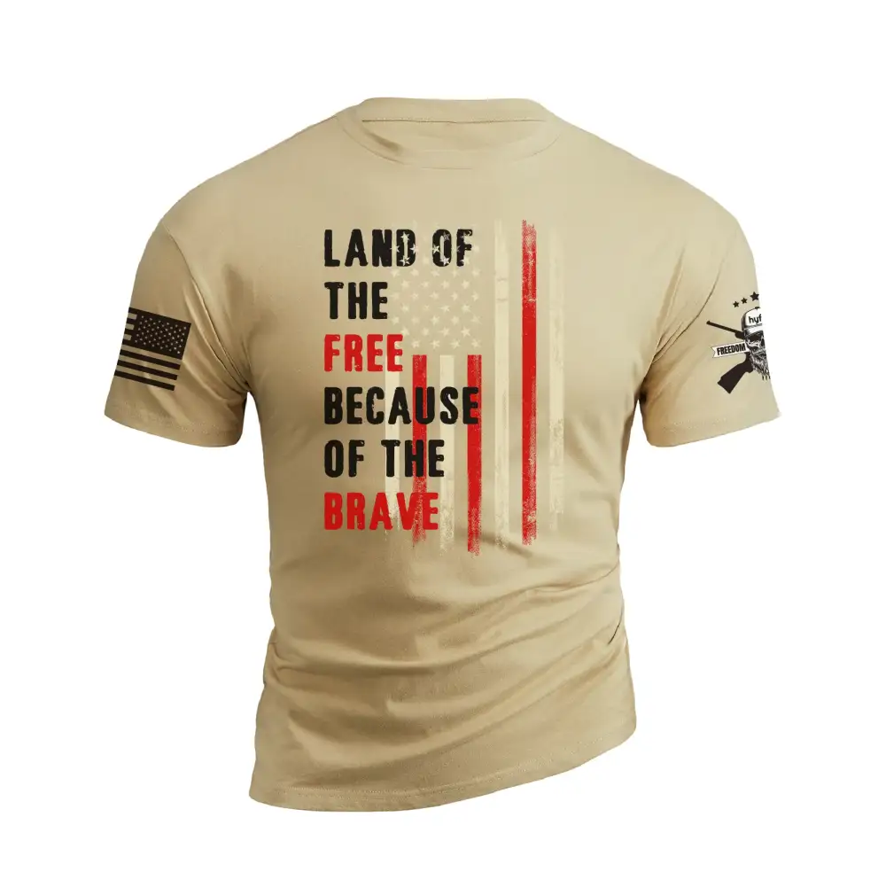 LAND OF THE FREE BECAUSE OF THE BRAVE GRAPHIC TEE