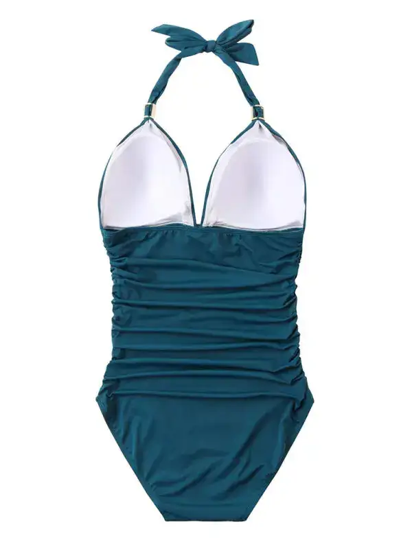 Modest Halter Backless One Piece Swimsuit