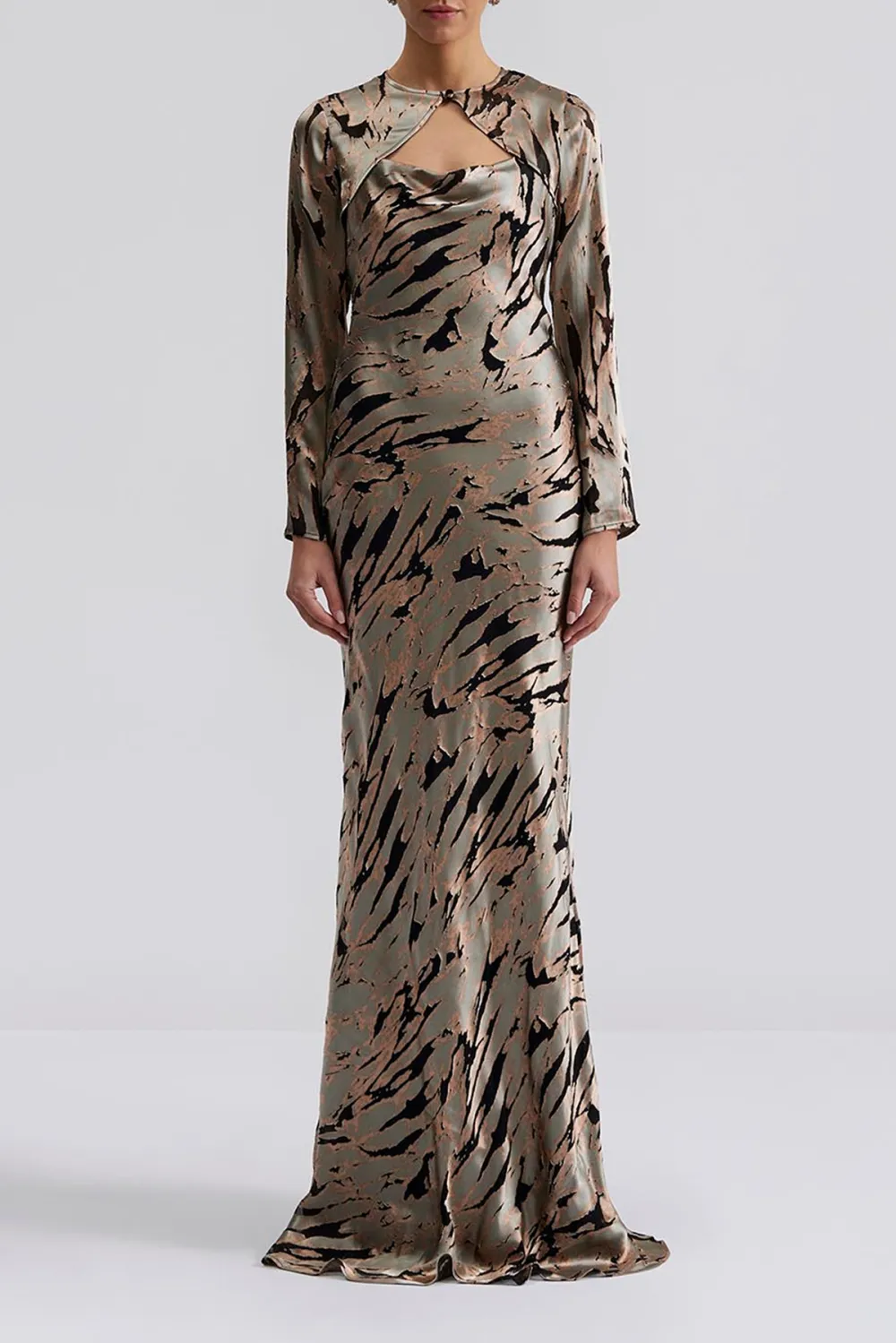 Abstract Print Spaghetti Strap Maxi Dress