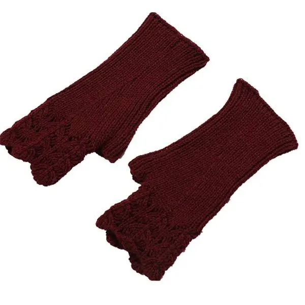 Knitted Warm Half Finger Mitts 11295498C