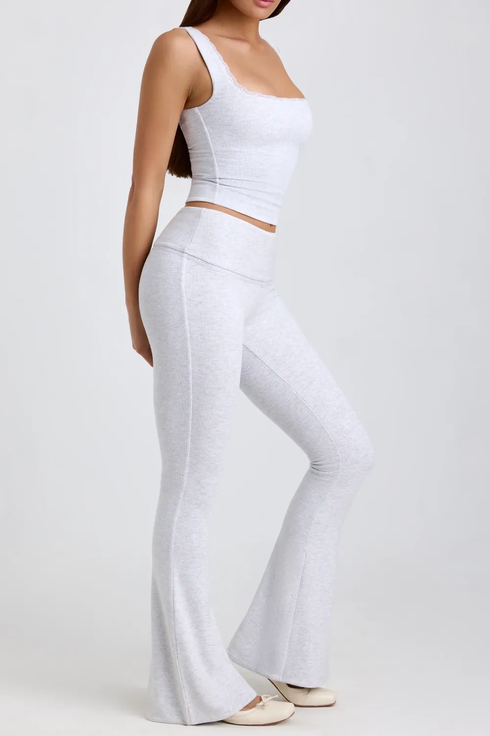 Comfortable Stretch Lace Trim Women's Trousers