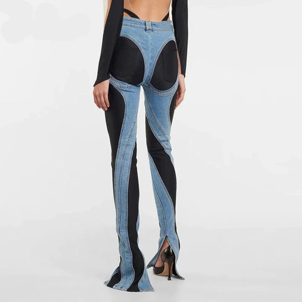 Girl Two-Tone High Waist Jeans