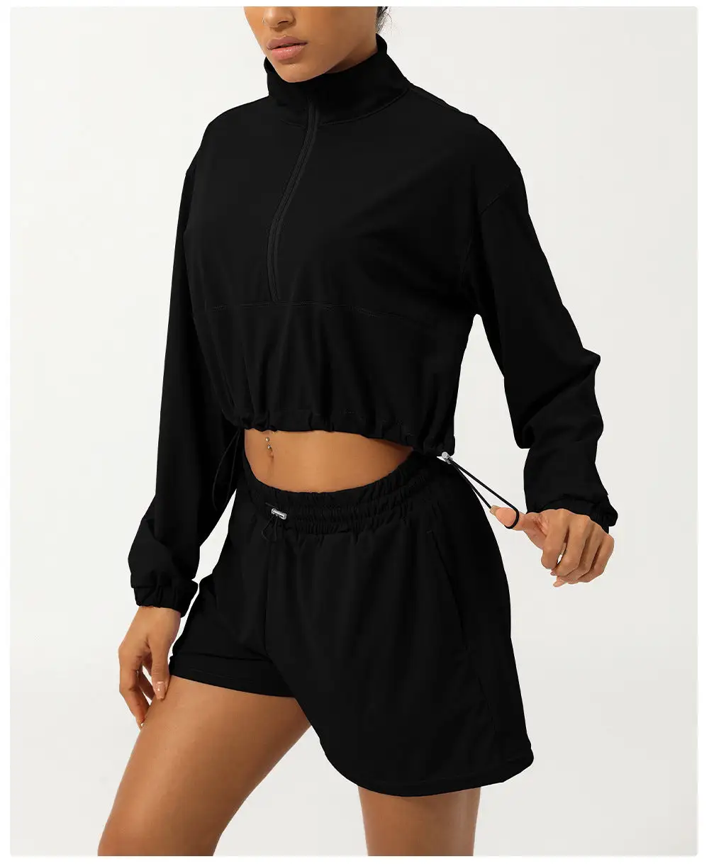 Zip-Front Quick-Dry Top and Shorts Active Set
