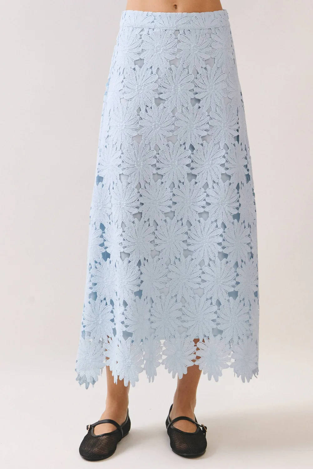 Midi Floral Lace Skirt