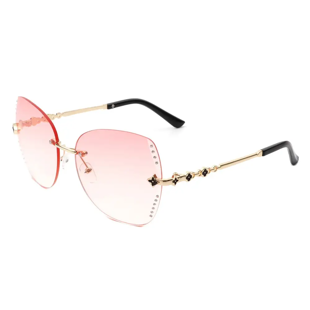 Cozy Rimless Butterfly Frame Sunglasses