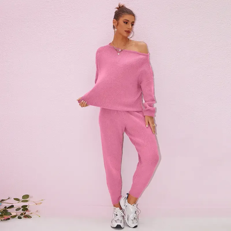 Women's Knit Set Oversized Sweater & Lounge Pants Matching Sets