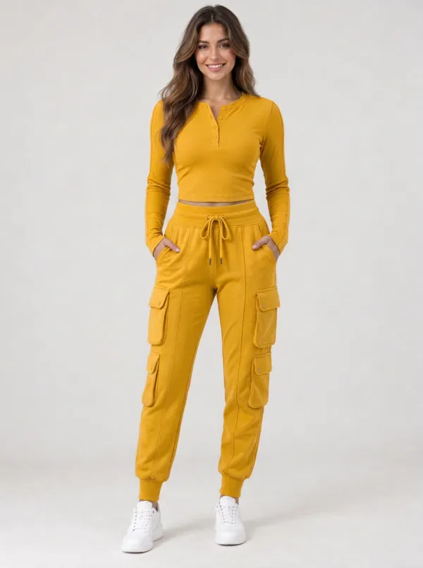 Women's Classic Multi-Pocket Cargo Active Jogger Set
