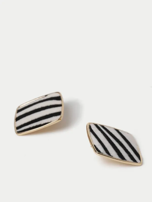 Zebra Print Stud Earrings