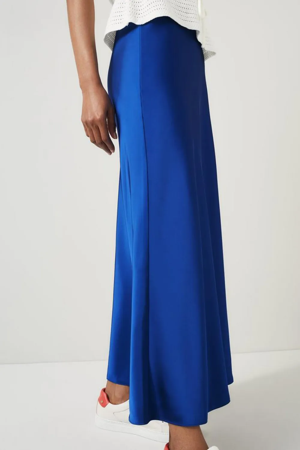 Royal Blue Flared Midi Skirt