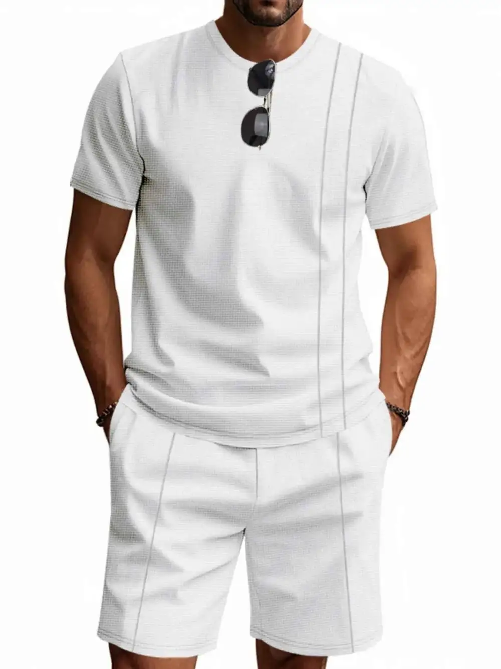 Relaxed Round Neck Short Sleeve Top and Shorts Set