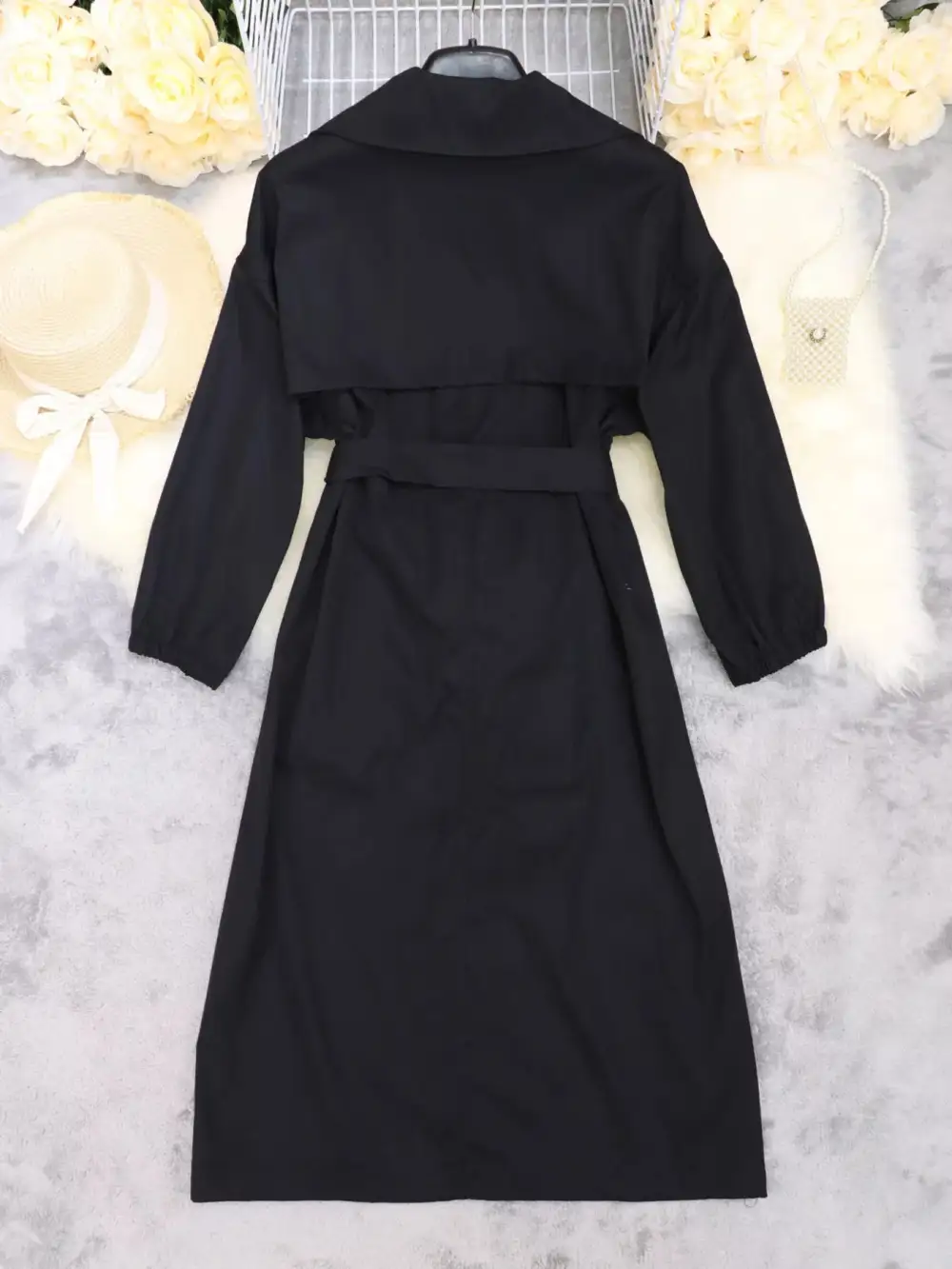 Layered Detail Tie Waist Midi Dress