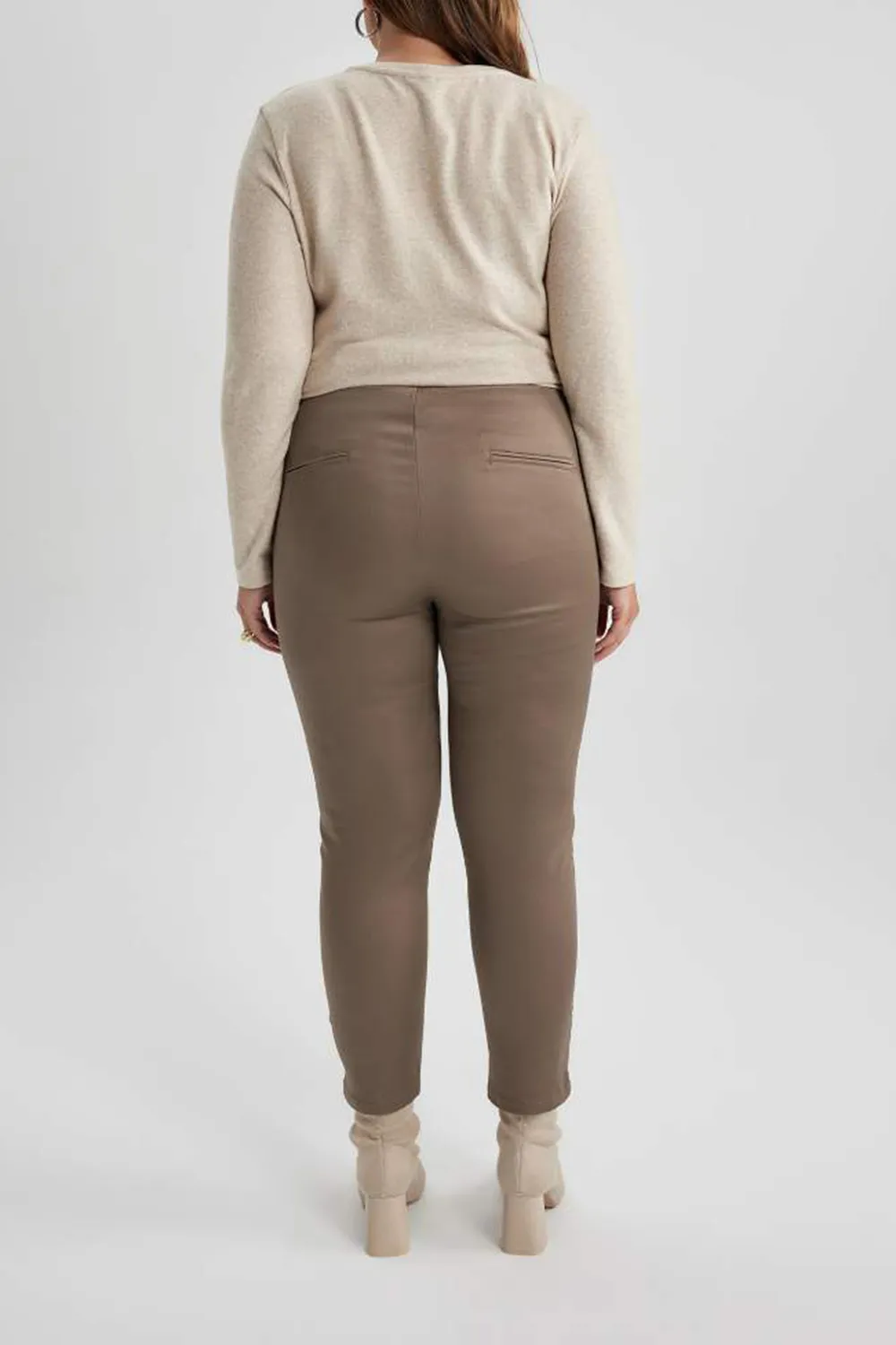 Normal Waist Satin Trousers