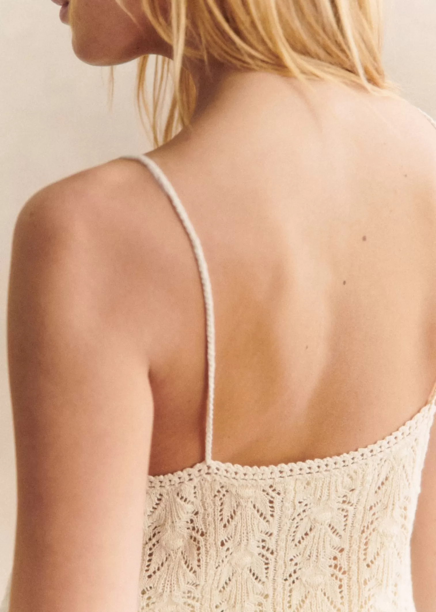 Button - Front Green Crochet Tank Top