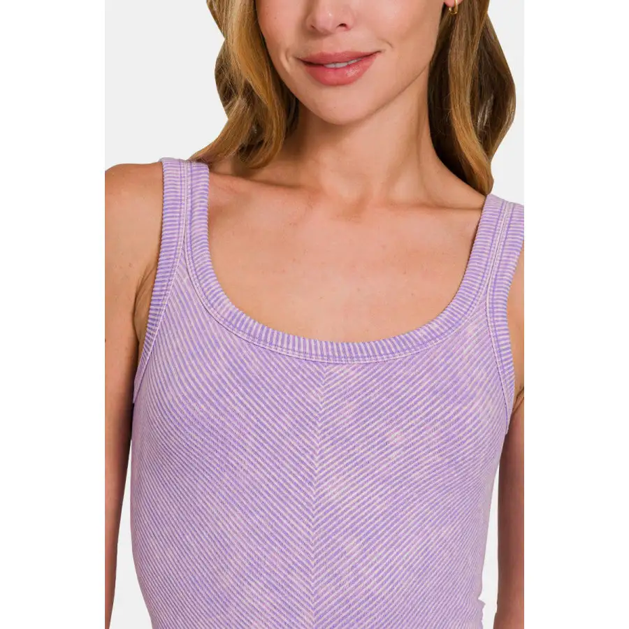 Ribbed Scoop Neck Tank