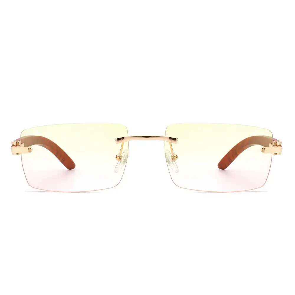 Rectangle Rimless Frame Sunglasses