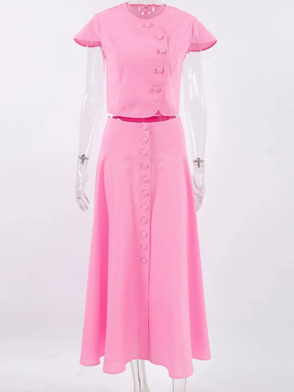 Easygoing Button Front Short Sleeve Coordinated Sets