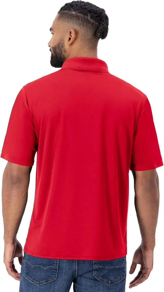 Men's Cool Short-Sleeve Polo Shirt with Three-Button Placket