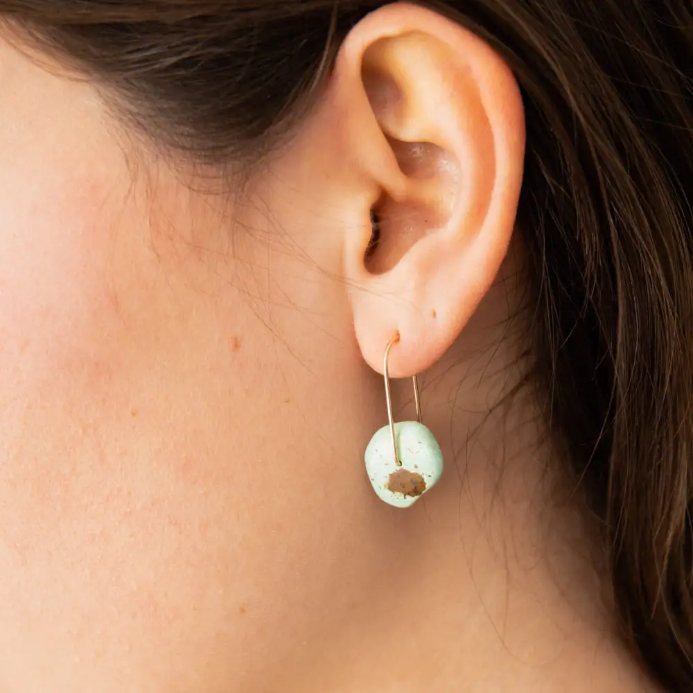Turquoise Hanging Disc Earrings