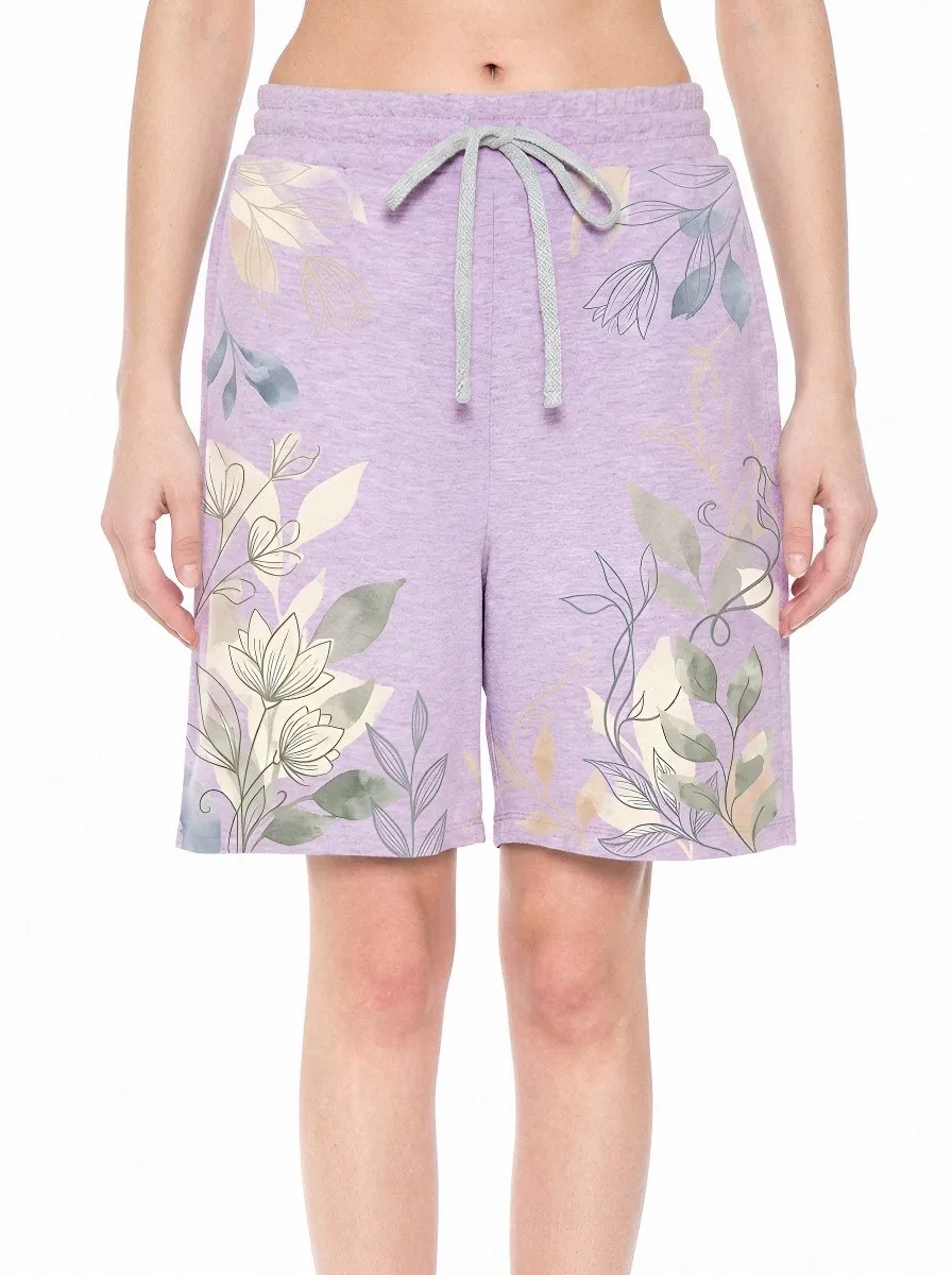 Women's Botanical Nature Lover Watercolor Floral Printed Shorts
