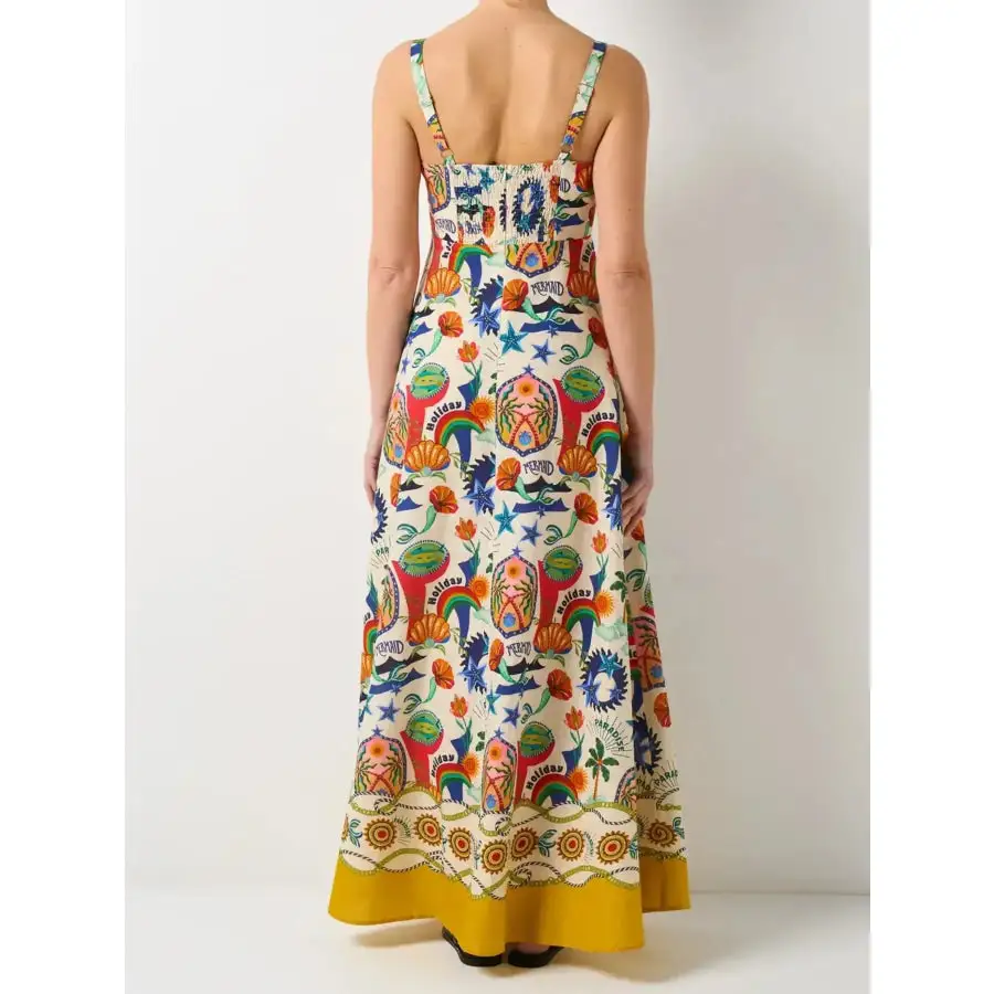 Classic Printed Square Neck Maxi Cami Dress