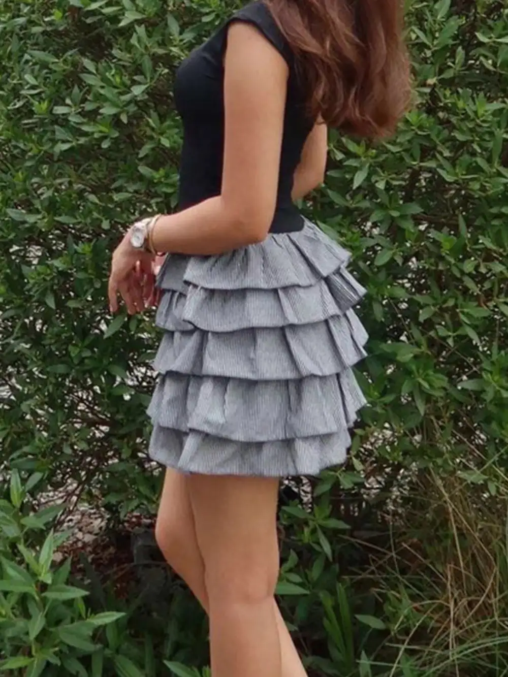 Relaxed Shape Ruffle Mini Dress