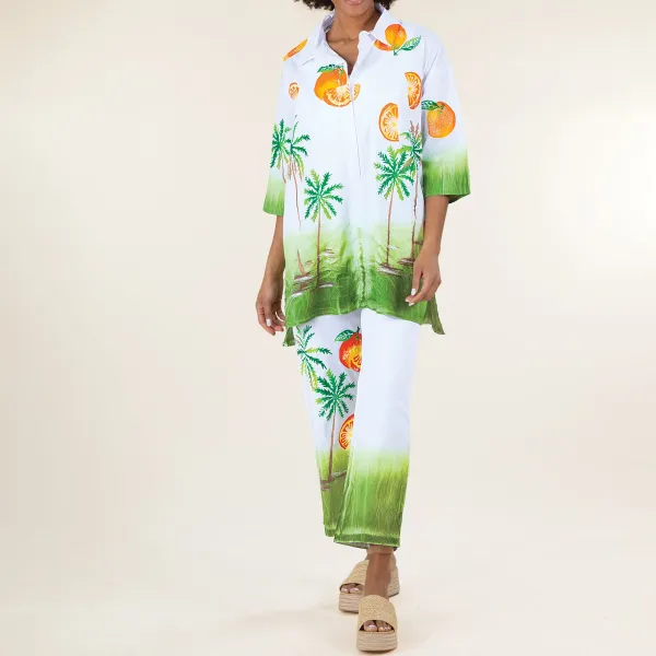 Hand-painted Party In The Palms Blouse