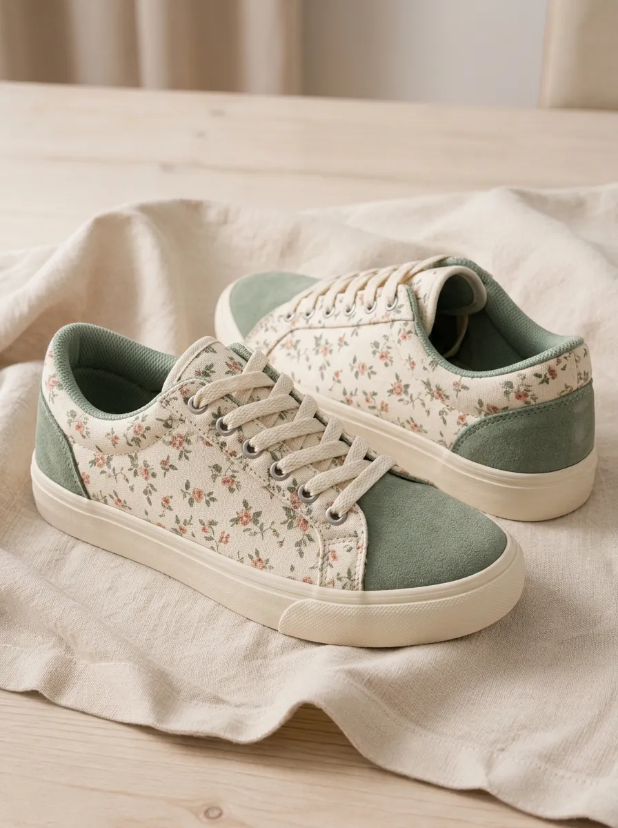 Women's Vintage Floral Urban Skate Shoes