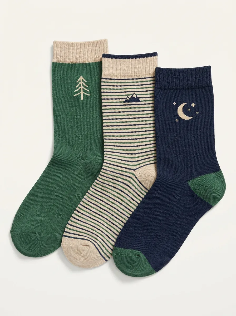 Everyday Mountain Women's Three-Pair Crew Socks