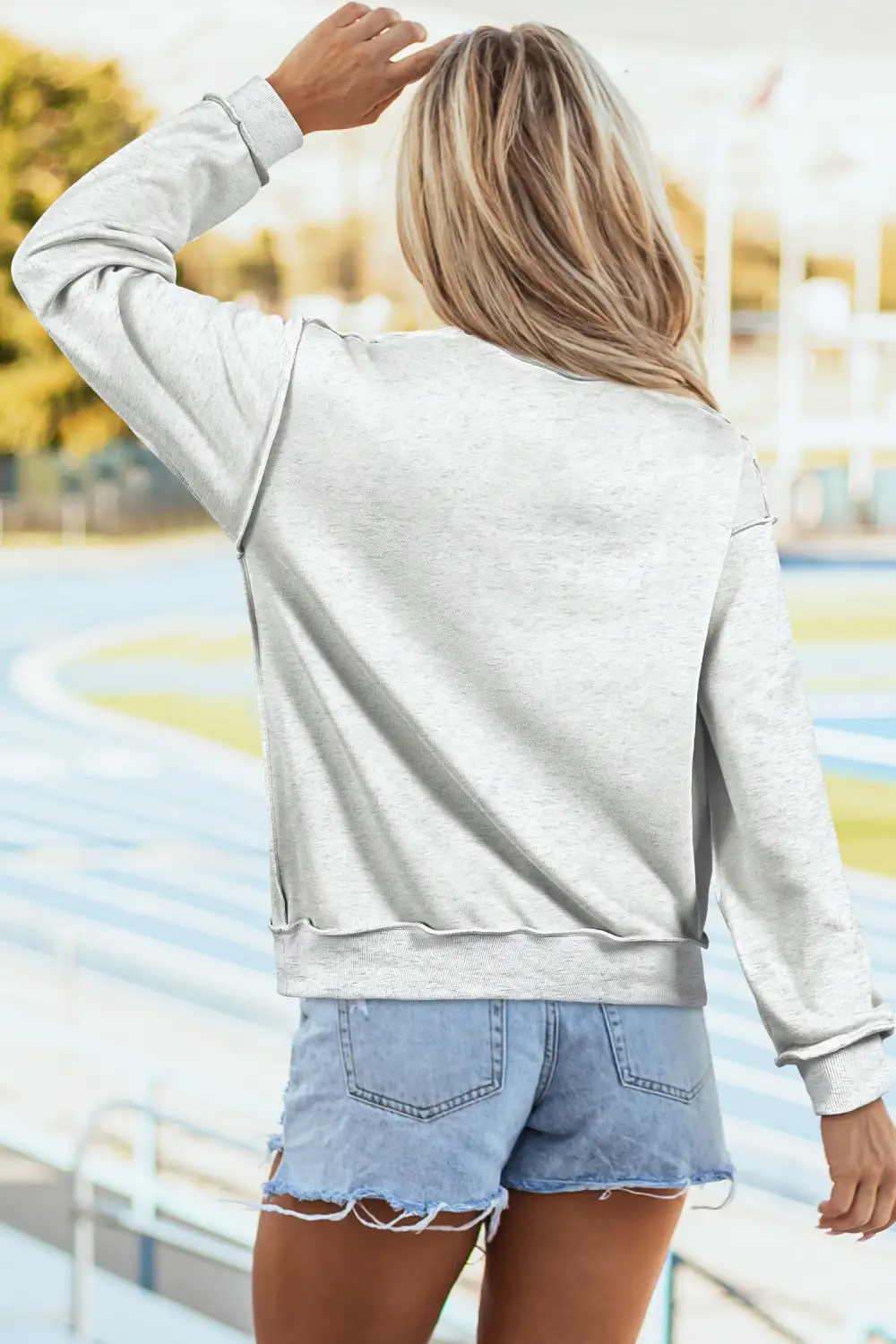 Comfy Relaxed Drop Shoulder Mock Neck Sweatshirt