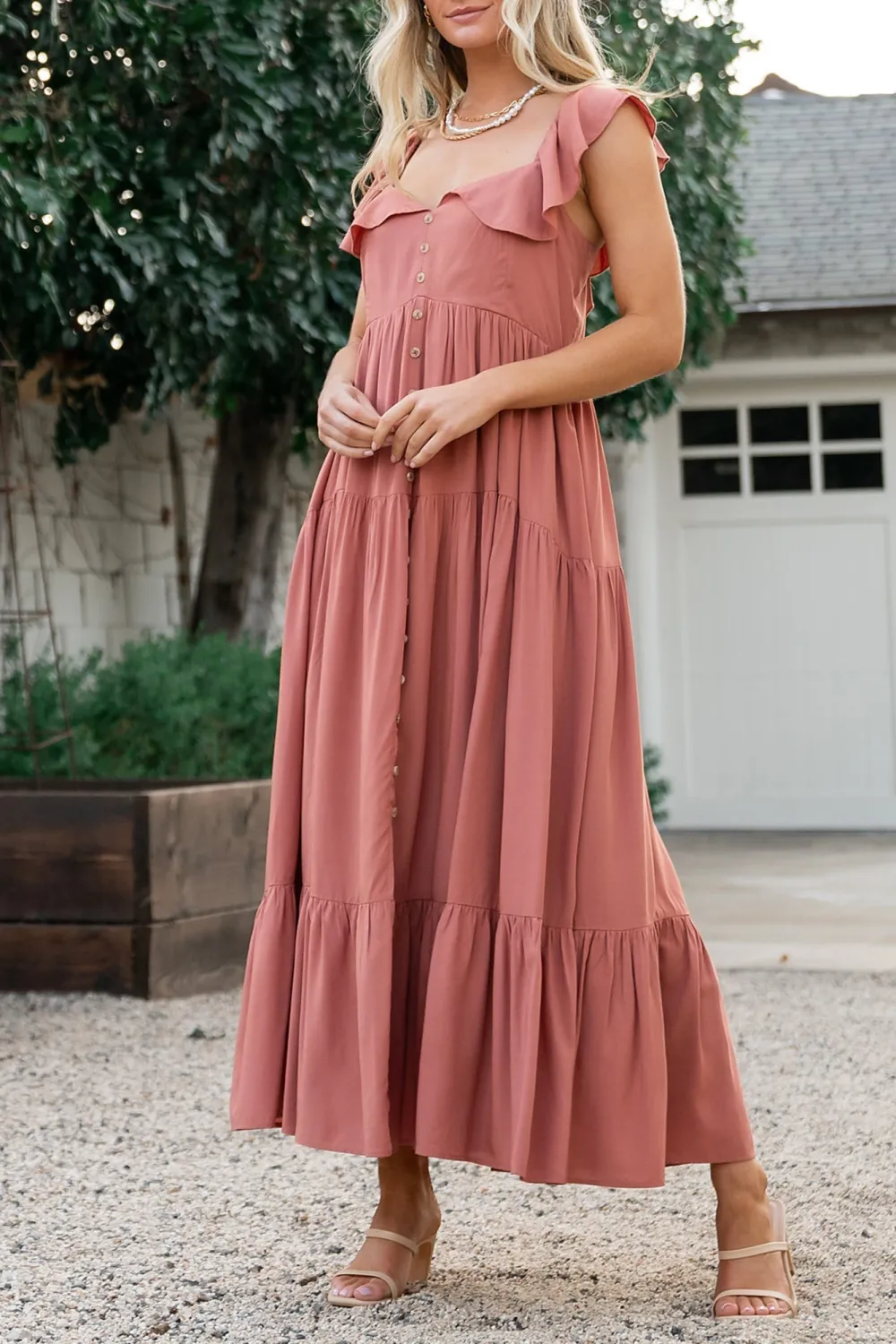 Classic Versatile Lace Collar V-Neck Dress