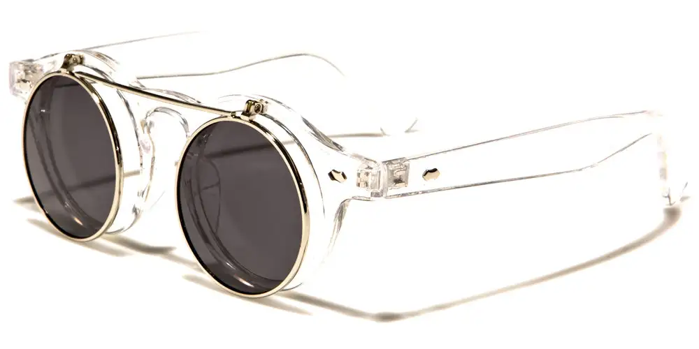 Unisex Round Flip-Up Sunglasses