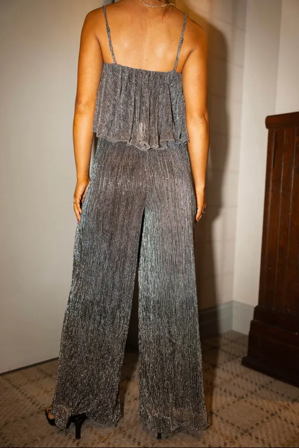 Wide-Leg Shimmer Pants