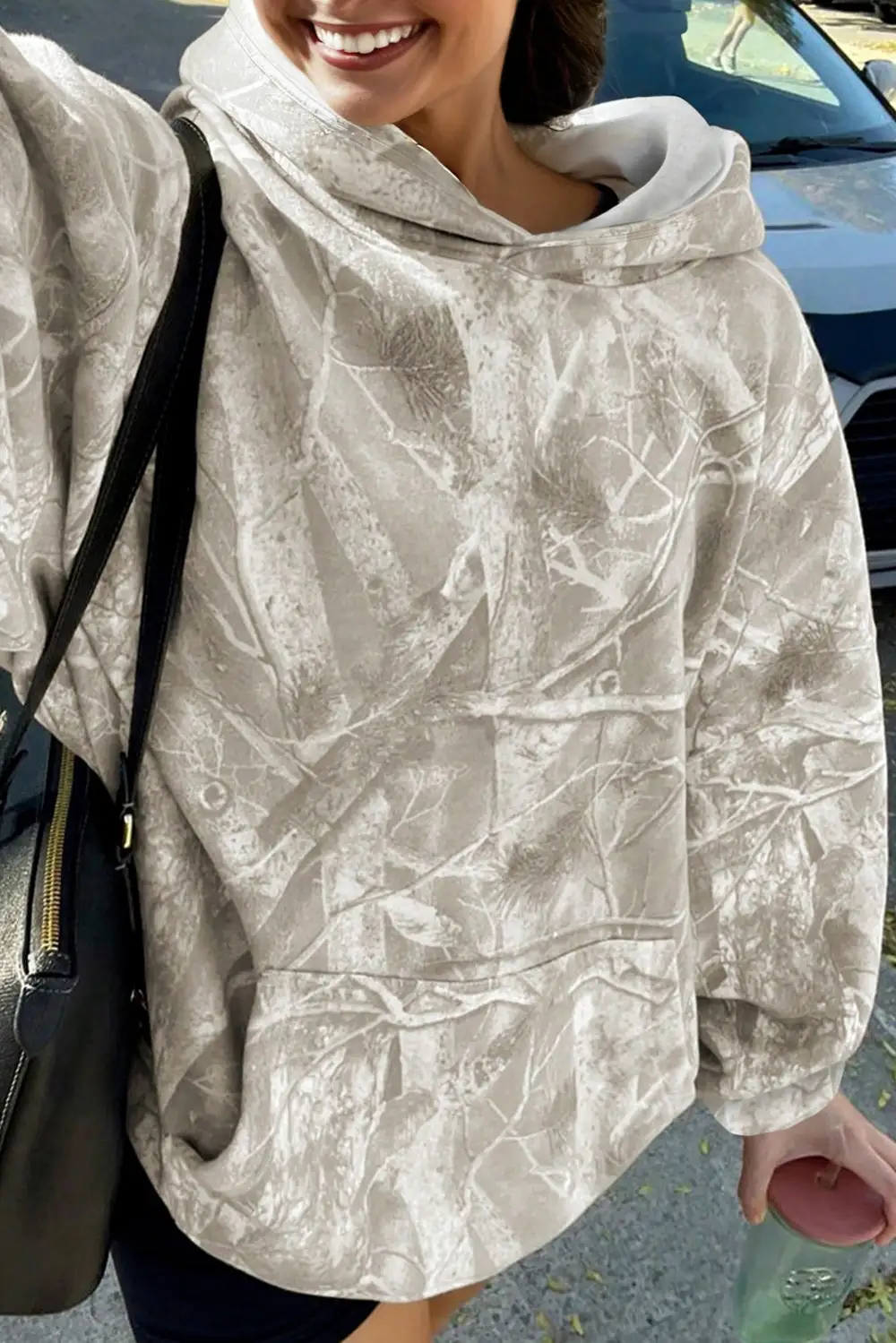 Relaxed Camo Print Hoodie