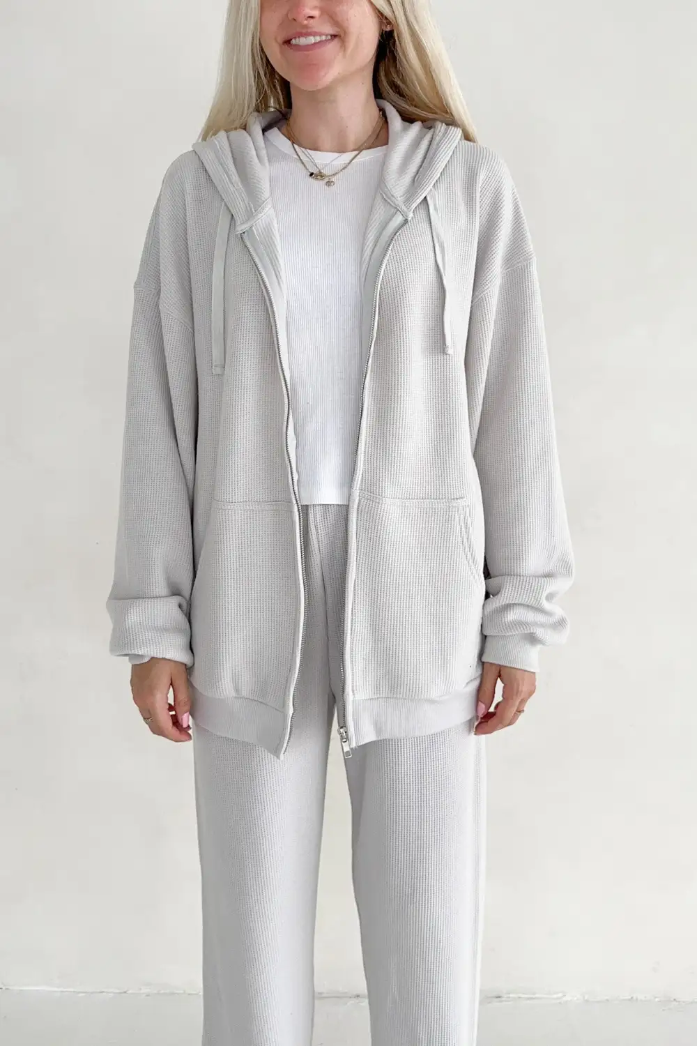Comfort Shape Waffle Knit Hoodie