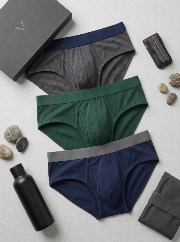 Men's Solid Color Minimalist Cotton Printed Briefs