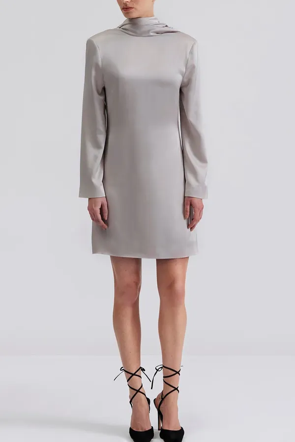 Mock Neck Sheath Mini Dress