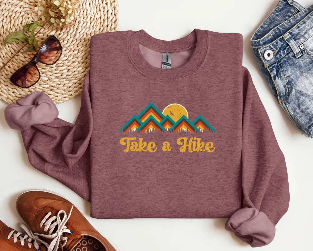 Trail Hike Graphic Crewneck Sweatshirt