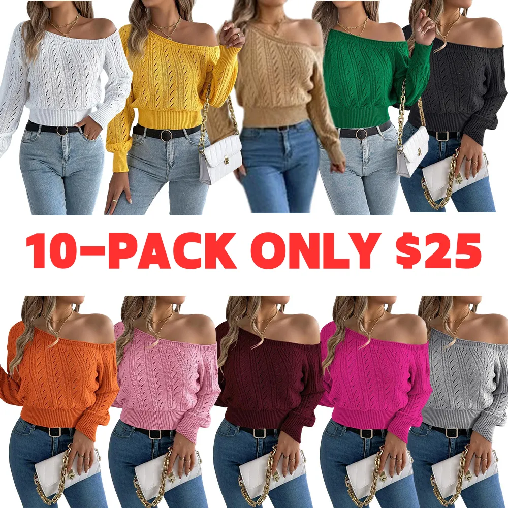 Women's Plain Textured Hollow Out Asymmetrical Neckline Longsleeves Sweater Knitwear, Elegant Casual Raglan Sleeve Long Sleeve Jumper for Fall & Winter, Fashion Ladies' Knitwear for Daily Wear, Women's Clothing, Go Out Tops, Trending Clothing Women