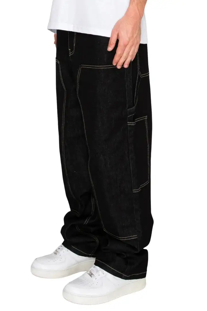 Men's Raw Denim Baggy Fit Carpenter Jeans