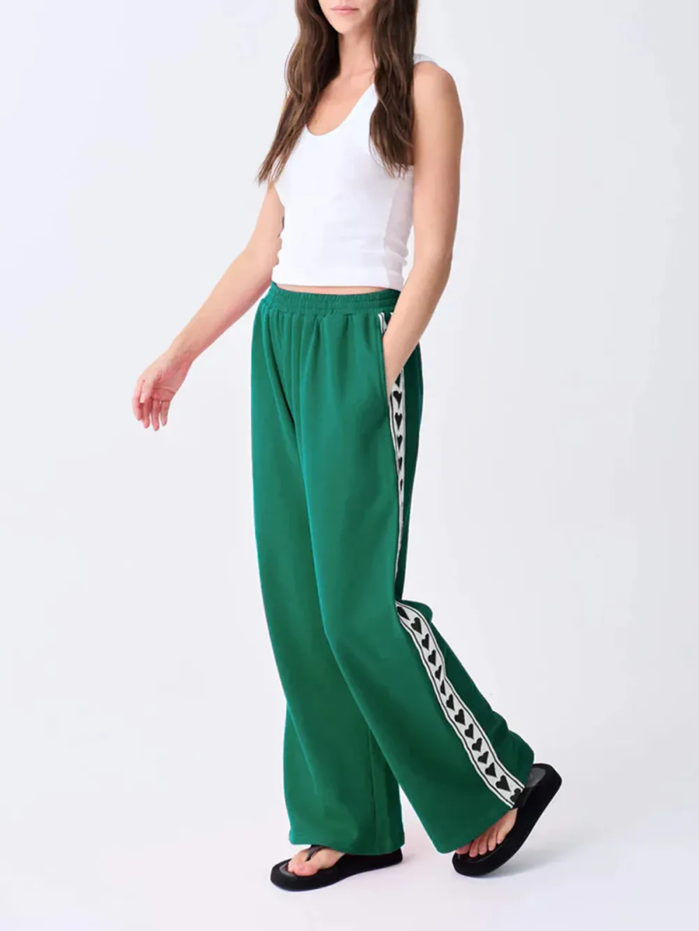 Casual Style Track Pant Green