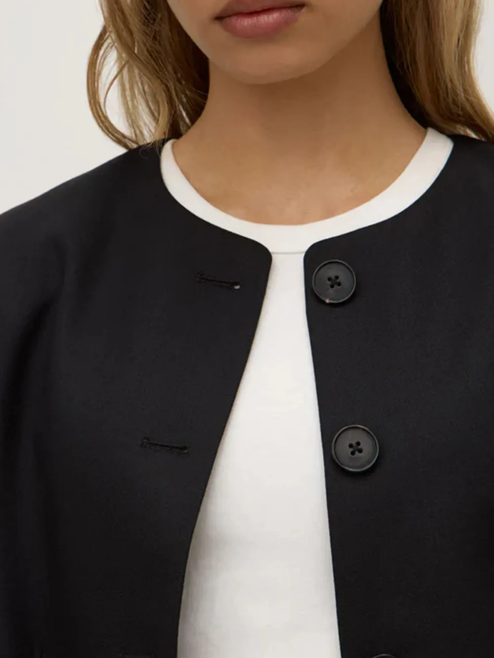 Casual Style Wool Jacket Black