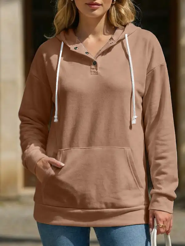 Hooded Drawstring Pocket Sweatshirt