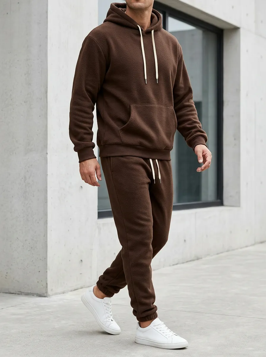 Men's Everyday Fleece Sweatshirt with Track Pants Outfit