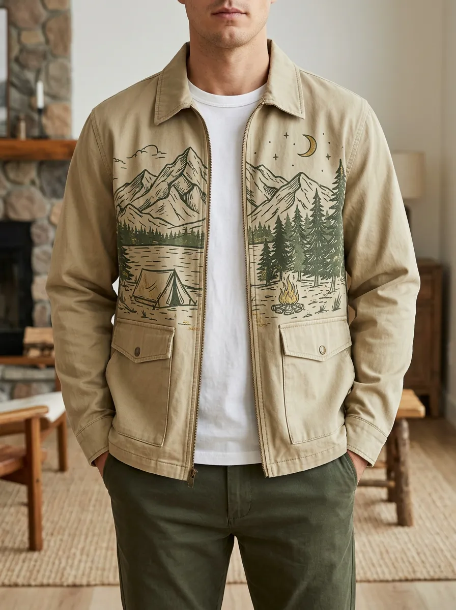 Men's Camping Mountain Forest Modern Explorer Jacket