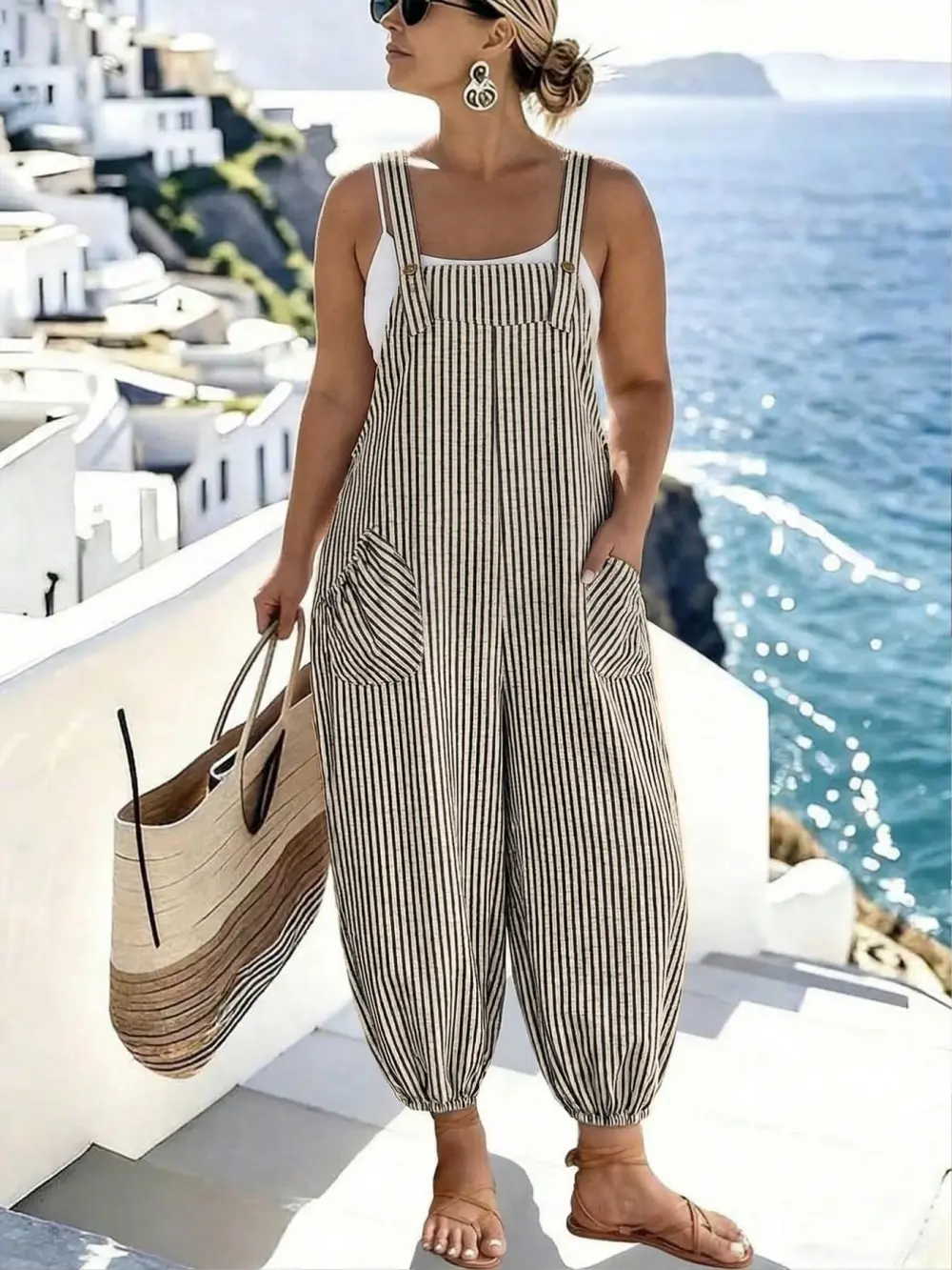 [Plus Size] Slim-Fit, Comfortable, Casual Sleeveless Jumpsuit