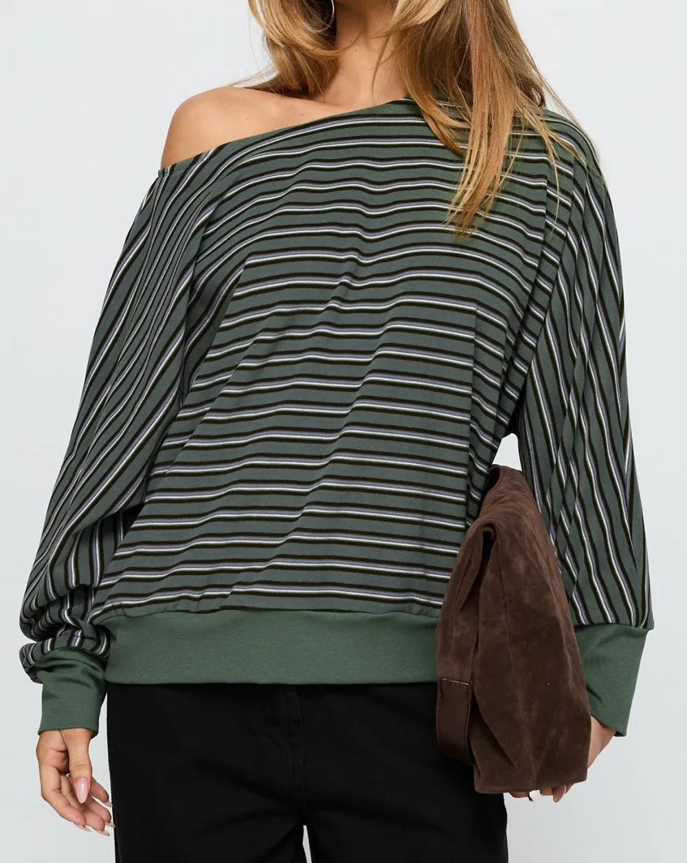 Contrast Cuff Stripe Sweater