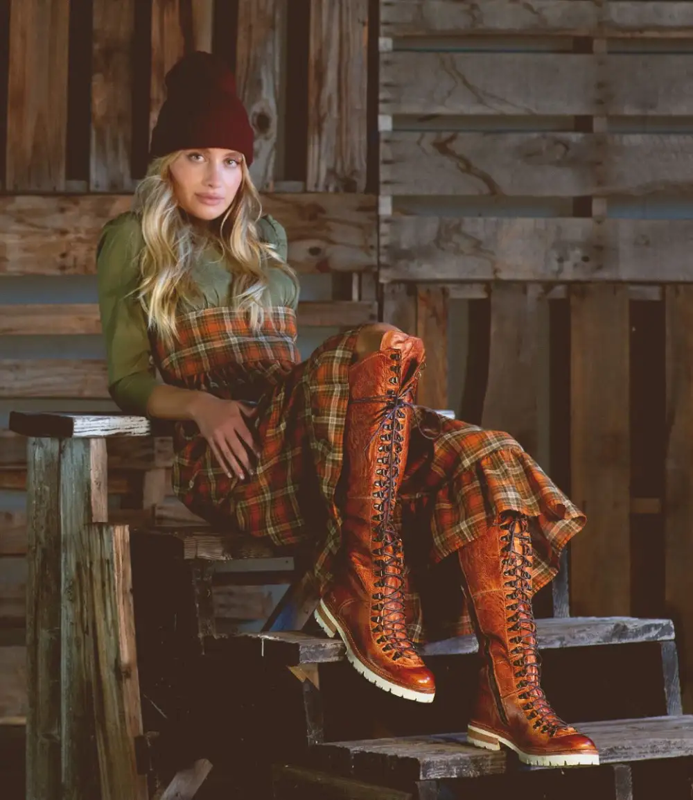 Side-Zip Lace-Up Hiker Boots